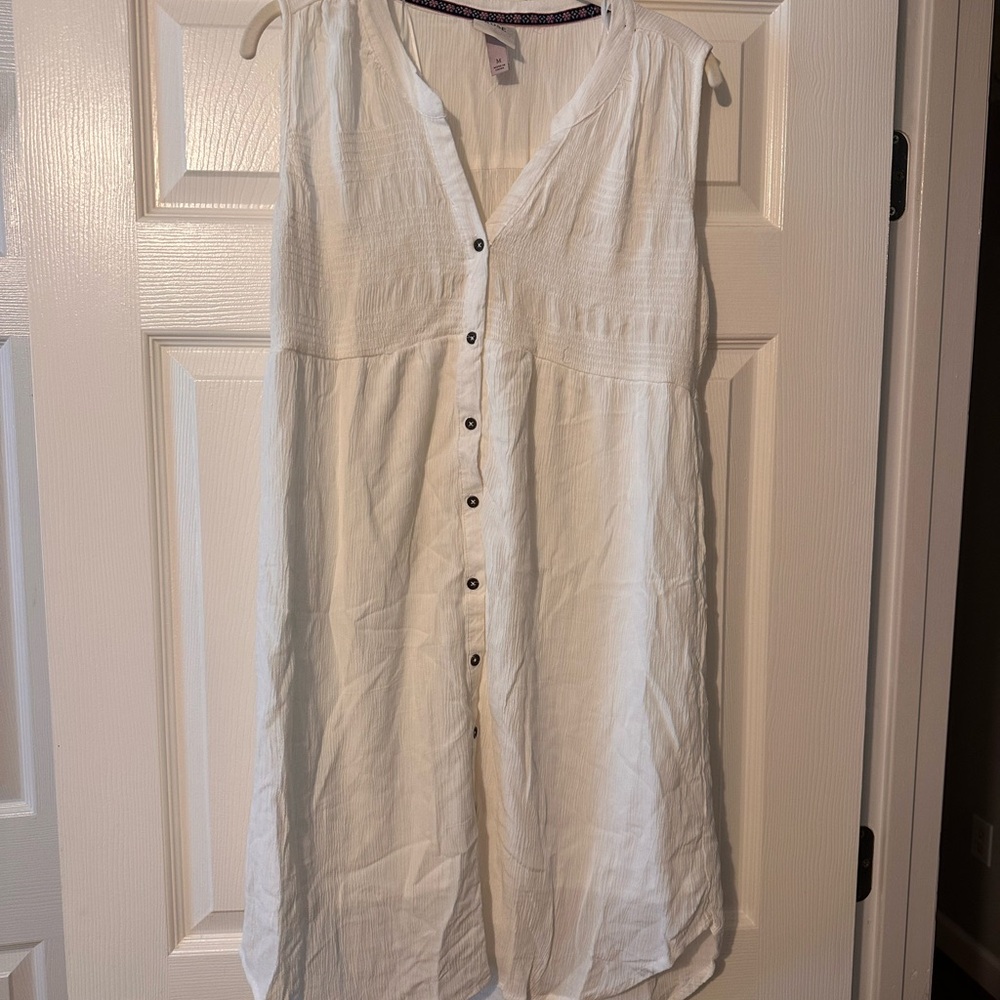 White Linen Knox Rose Dress, size medium